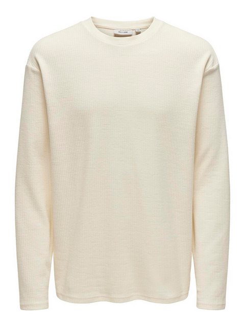 ONLY & SONS Longsleeve Langarmshirt Rundhals Regular Fit bequem 7993 in Wei günstig online kaufen