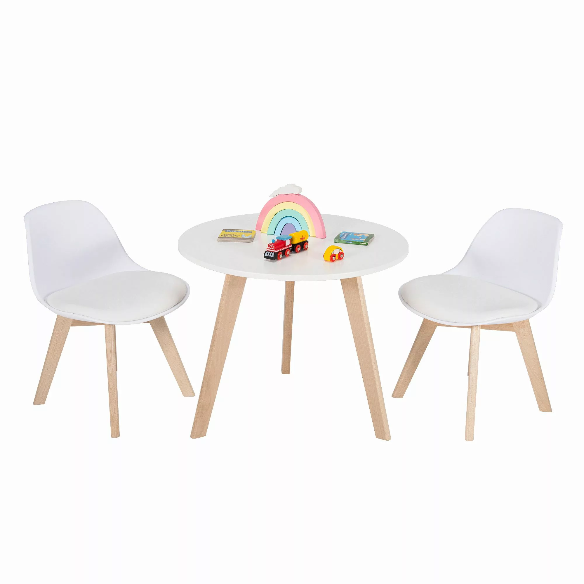 COSTWAY Kindersitzgruppe 3TLG. Kindertisch & 2 günstig online kaufen