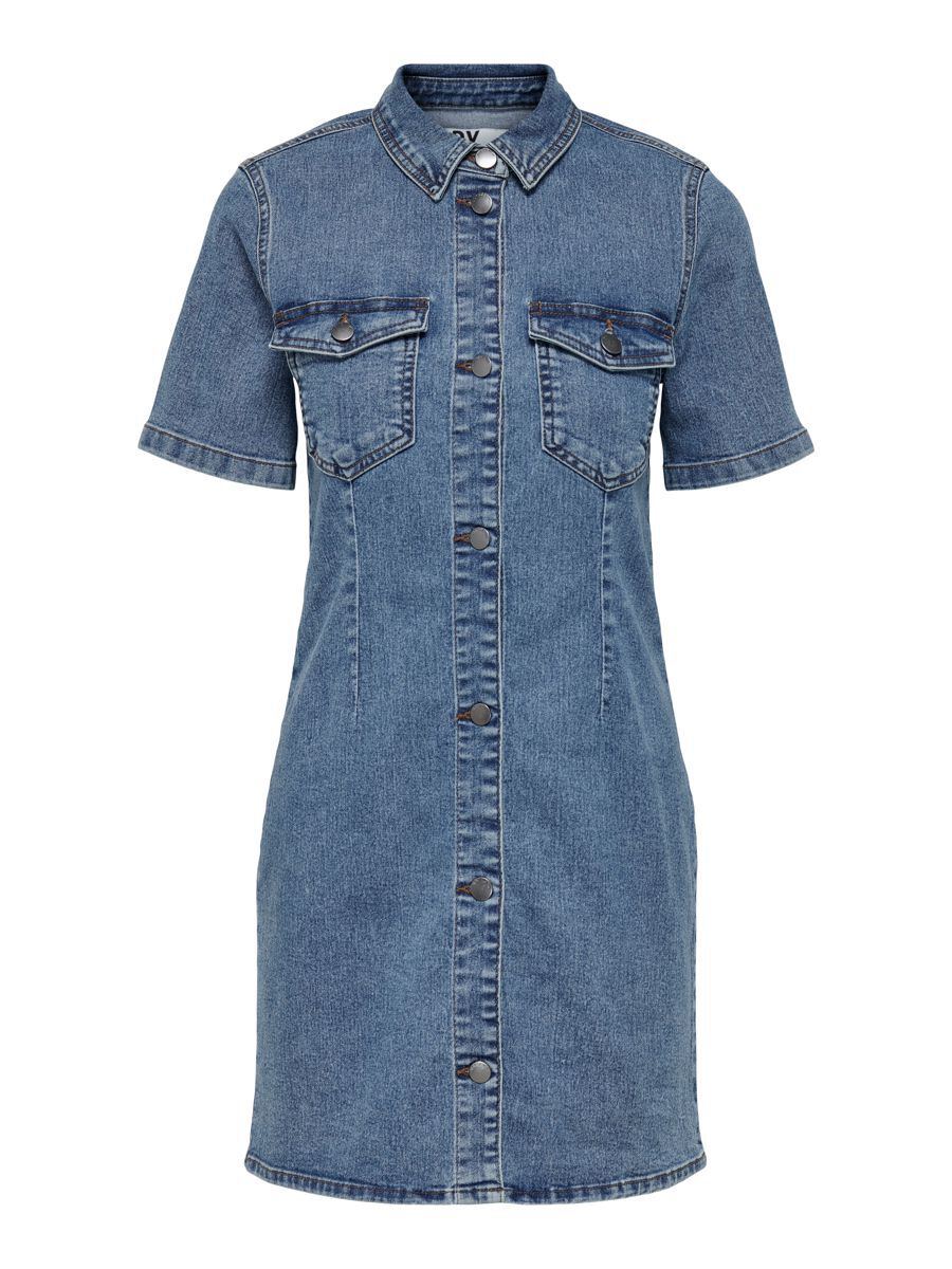 ONLY Kurzarm- Jeanskleid Damen Blau günstig online kaufen