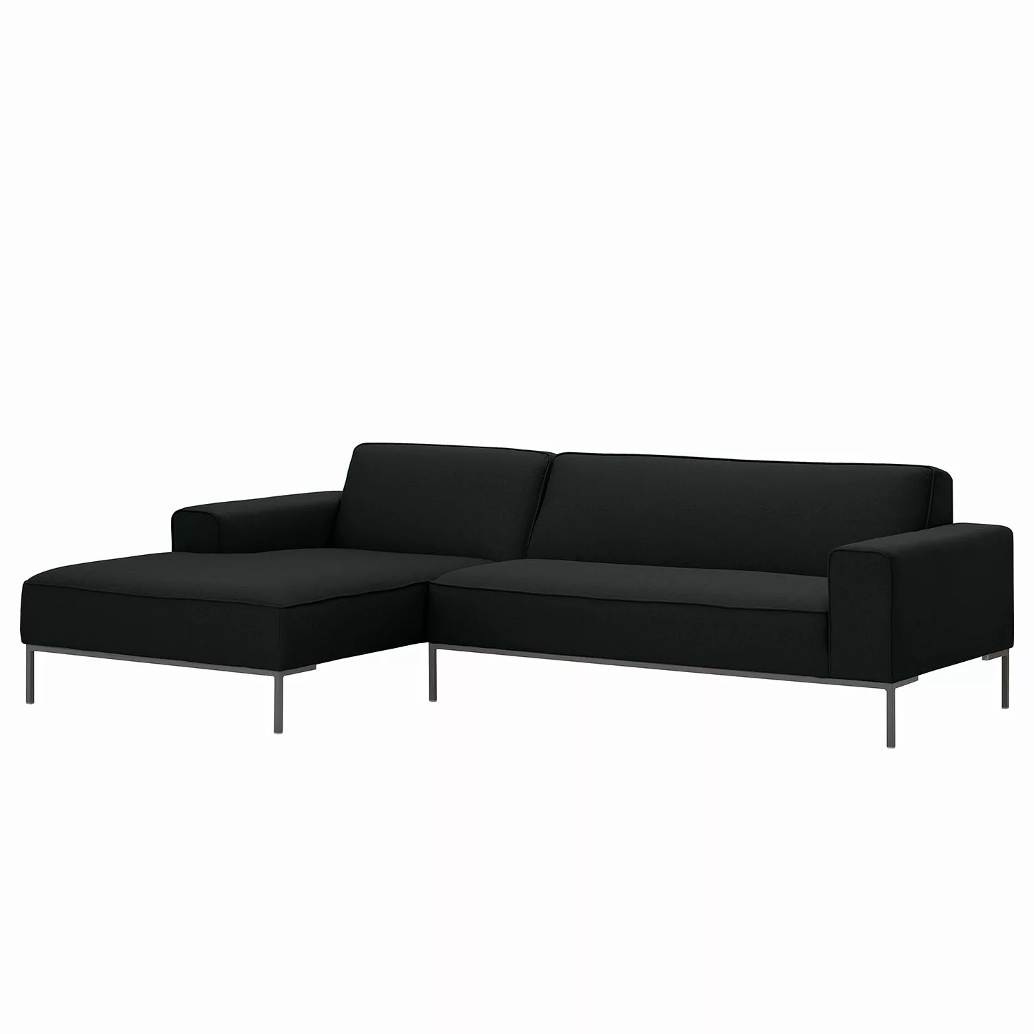 home24 Studio Copenhagen Ecksofa Ampio I Anthrazit Webstoff 264x77x168 cm günstig online kaufen