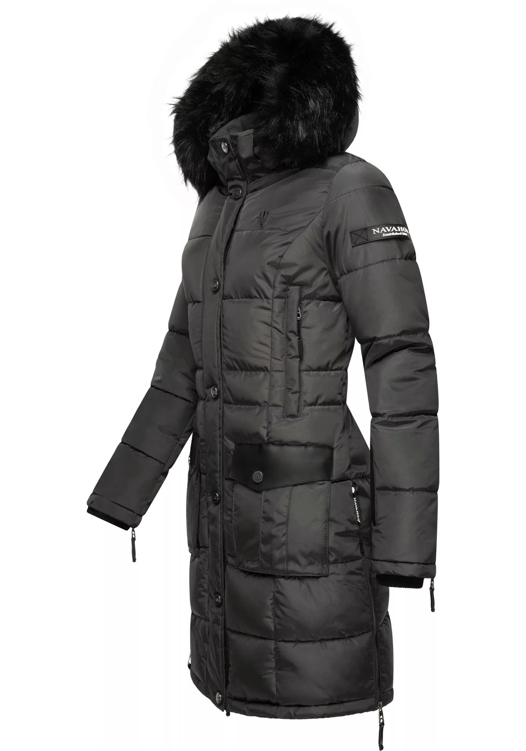 Navahoo Steppmantel "Sinja", stylischer Winter Parka mit edlem Fellimitat günstig online kaufen