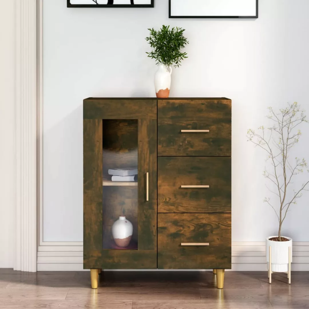 Vidaxl Sideboard Räuchereiche 69,5x34x90 Cm Holzwerkstoff günstig online kaufen