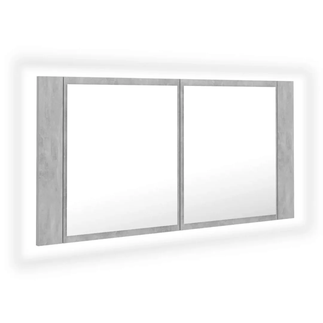 Led-bad-spiegelschrank Betongrau 90x12x45 Cm günstig online kaufen