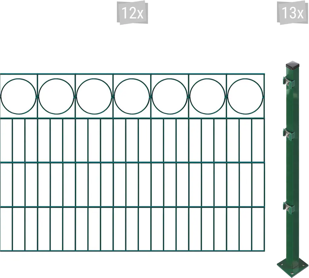 Arvotec Doppelstabmattenzaun "ESSENTIAL 80 zum Aufschrauben "Ring" mit Zier günstig online kaufen