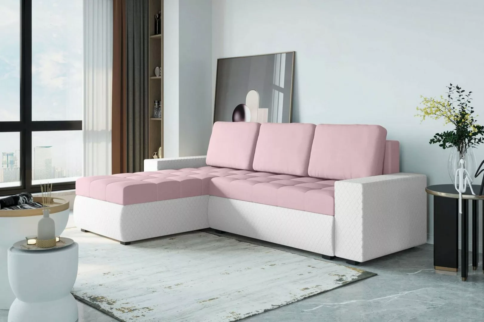 Stylefy Ecksofa Miranda, L-Form, Eckcouch, Sofa, Sitzkomfort, mit Bettfunkt günstig online kaufen