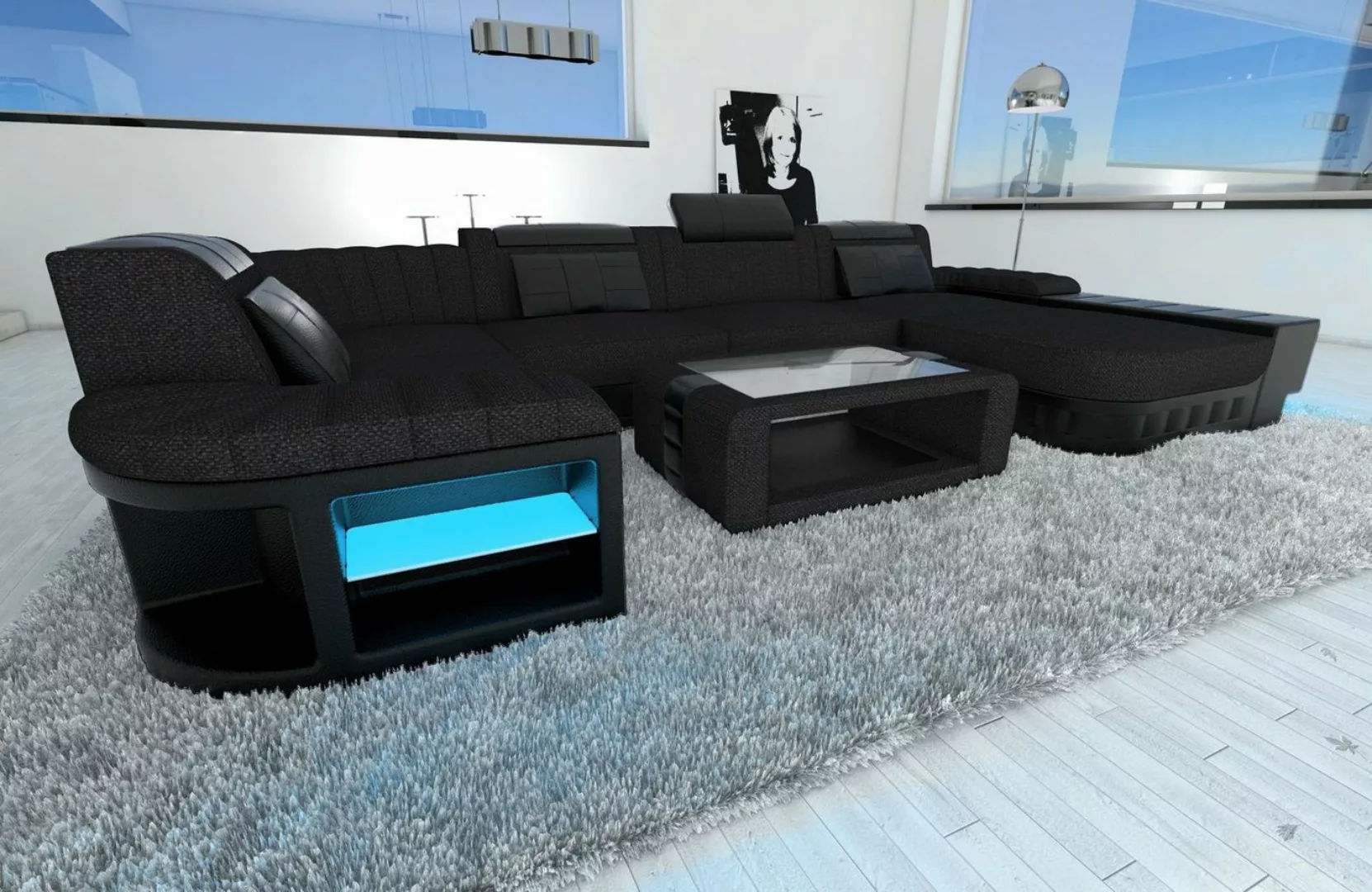 Sofa Dreams Wohnlandschaft Stoffsofa Couch Bellagio U Form Stoff Polster So günstig online kaufen