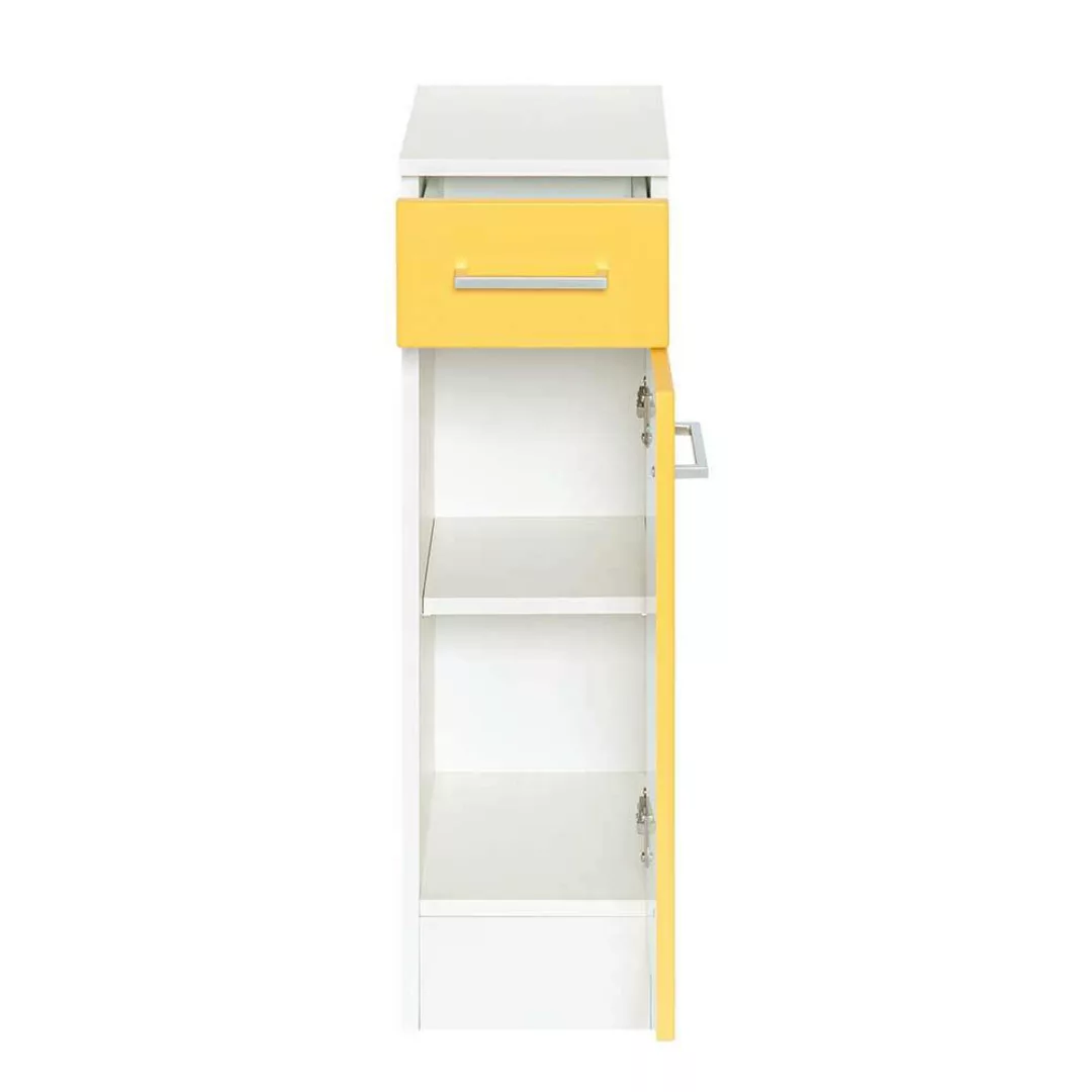 Badeunterschrank in Gelb und Weiß 25 cm breit günstig online kaufen