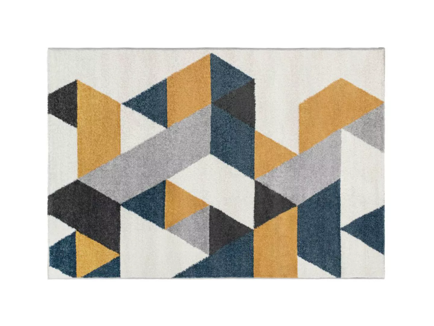 Teppich skandinavisch - 160 x 230 cm - Polypropylen - Gelb, Grau & Blau - G günstig online kaufen