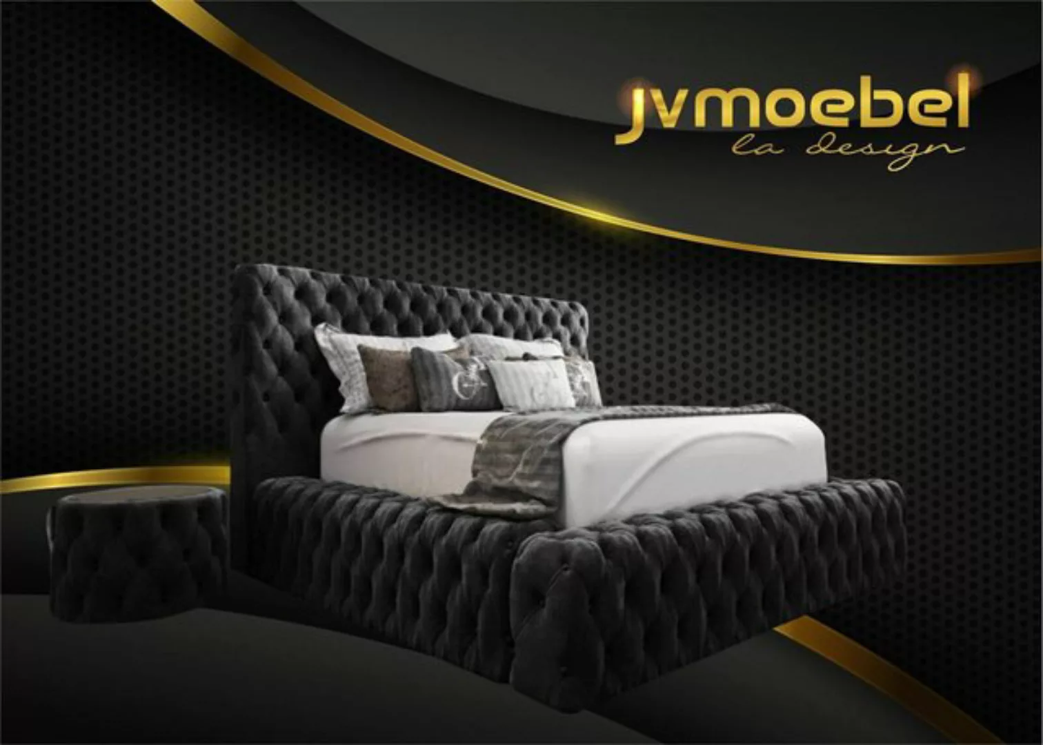 JVmoebel Bett Bett Textil Schlafzimmer Möbel Luxury Chesterfield Neu Sofort günstig online kaufen