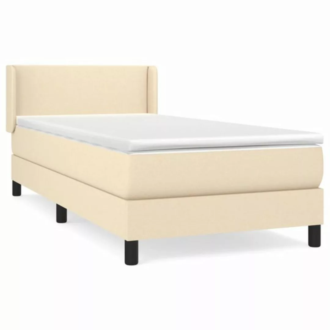 vidaXL Boxspringbett Boxspringbett mit Matratze Creme 80x200 cm Stoff Bett günstig online kaufen