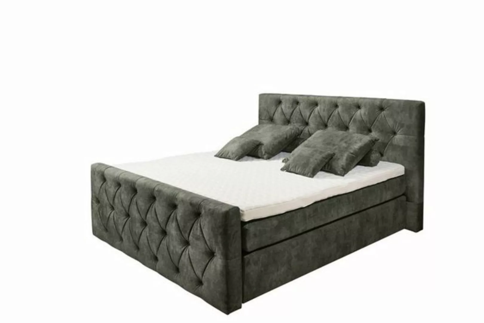 ED EXCITING DESIGN Boxspringliege (160 x 200 cm, Hammonton), Grün günstig online kaufen