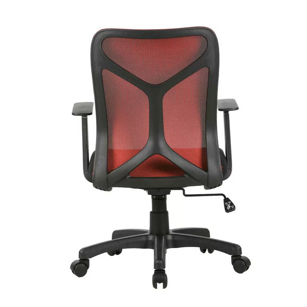 Bunter Bürostuhl in Rot und Schwarz höhenverstellbarem Sitz günstig online kaufen