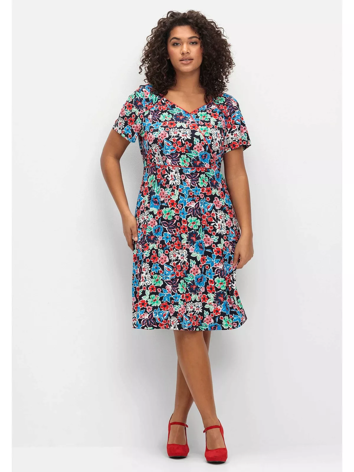 sheego by Joe Browns Jerseykleid "Große Größen", in Wickeloptik, mit Herz-A günstig online kaufen