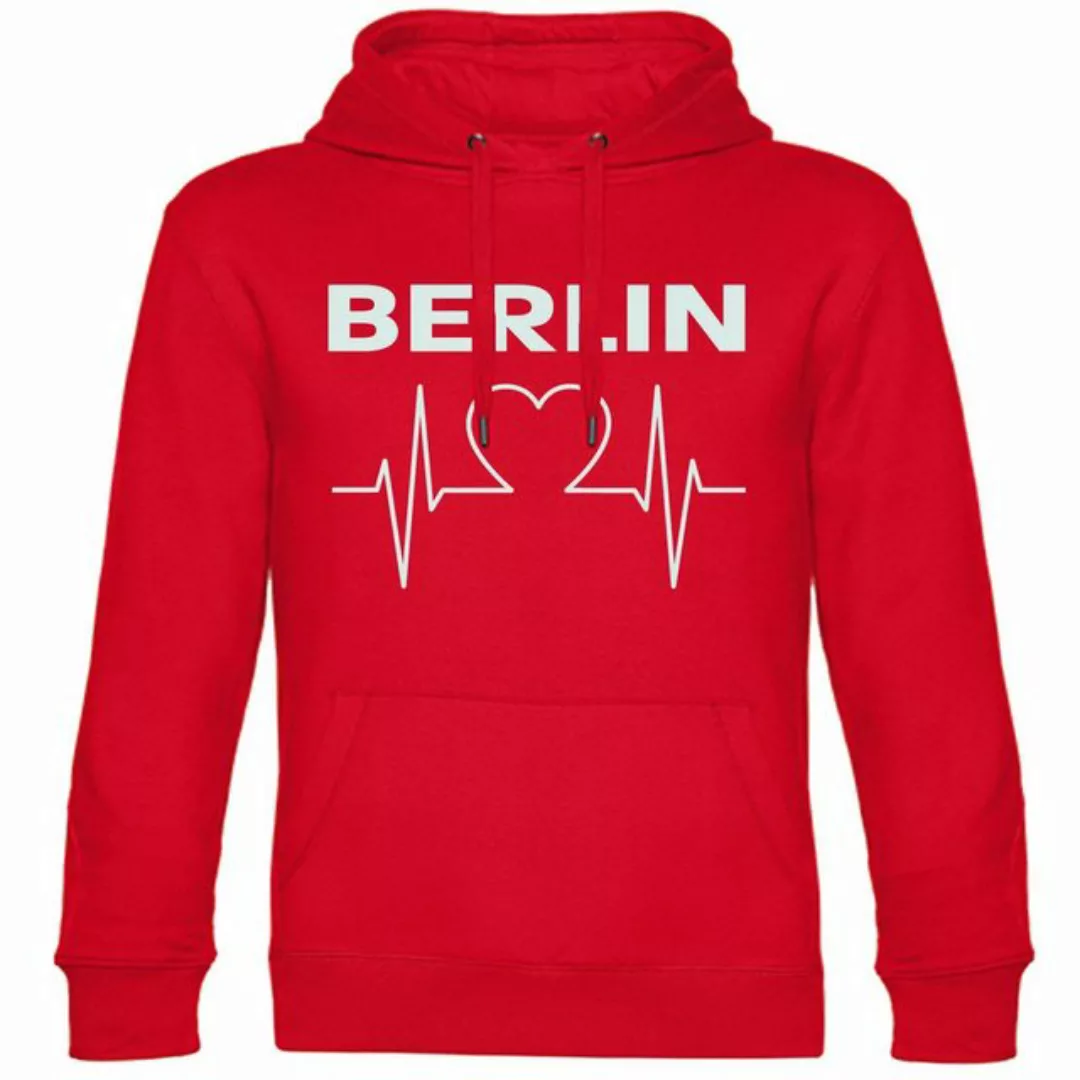 multifanshop Kapuzensweatshirt Berlin rot - Herzschlag - Hoodie günstig online kaufen