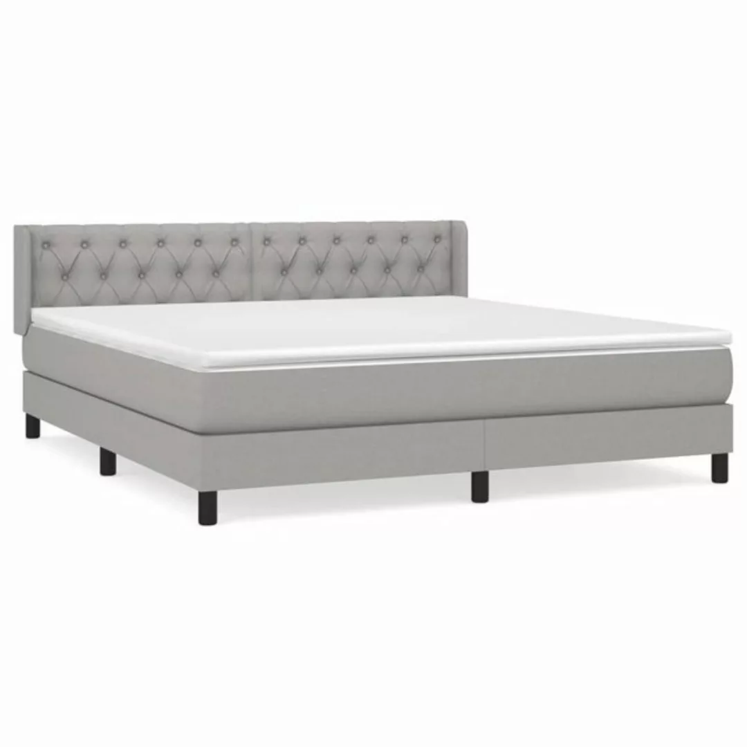 furnicato Bett Boxspringbett mit Matratze Hellgrau 160x200 cm Stoff (1-tlg) günstig online kaufen