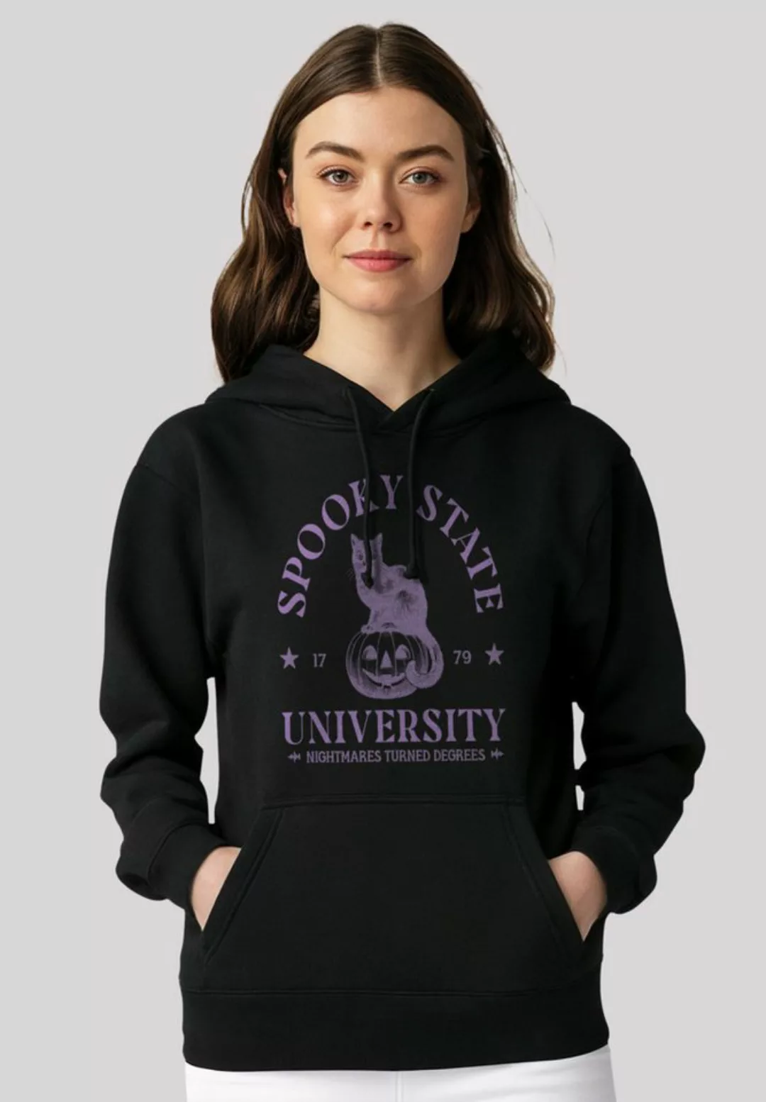 F4NT4STIC Kapuzenpullover Halloween University Spooky state cat Premium Qua günstig online kaufen