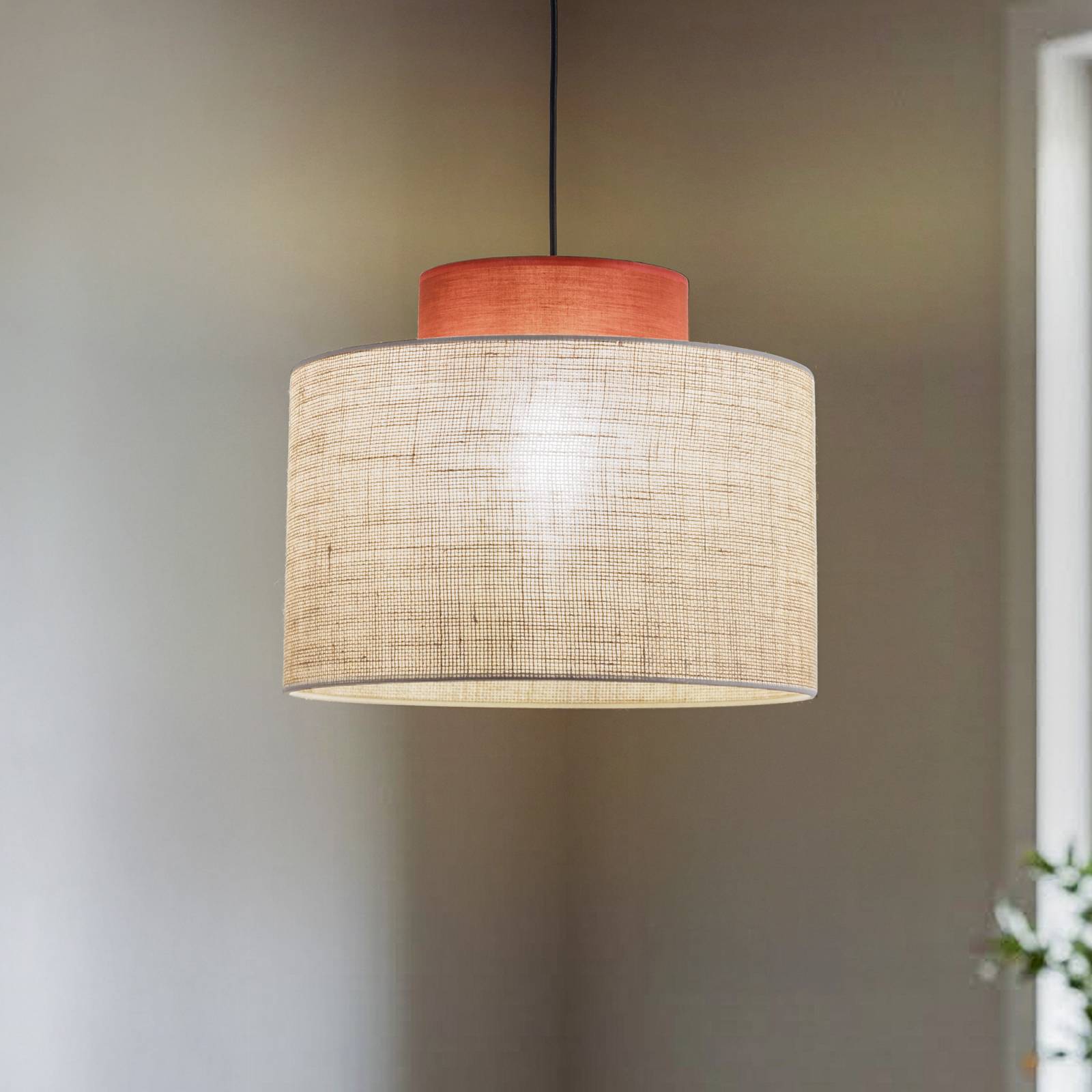 Hängeleuchte Duo, Ø 20 cm, rostbraun/naturbraun, Jute günstig online kaufen