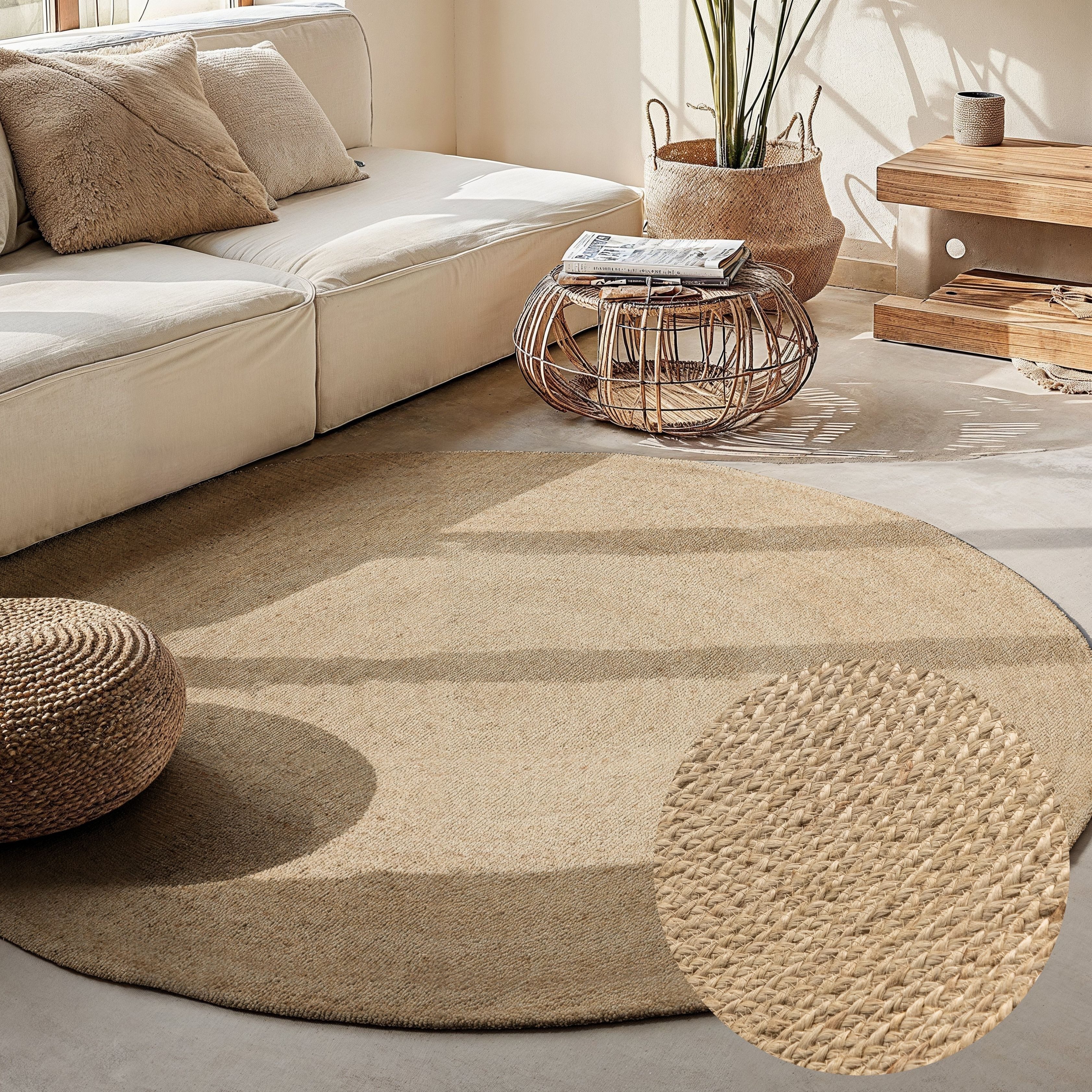 HANSE Home Teppich »Rangpur Juteteppich«, rund, 10 mm Höhe, Handgewebt, 100 günstig online kaufen