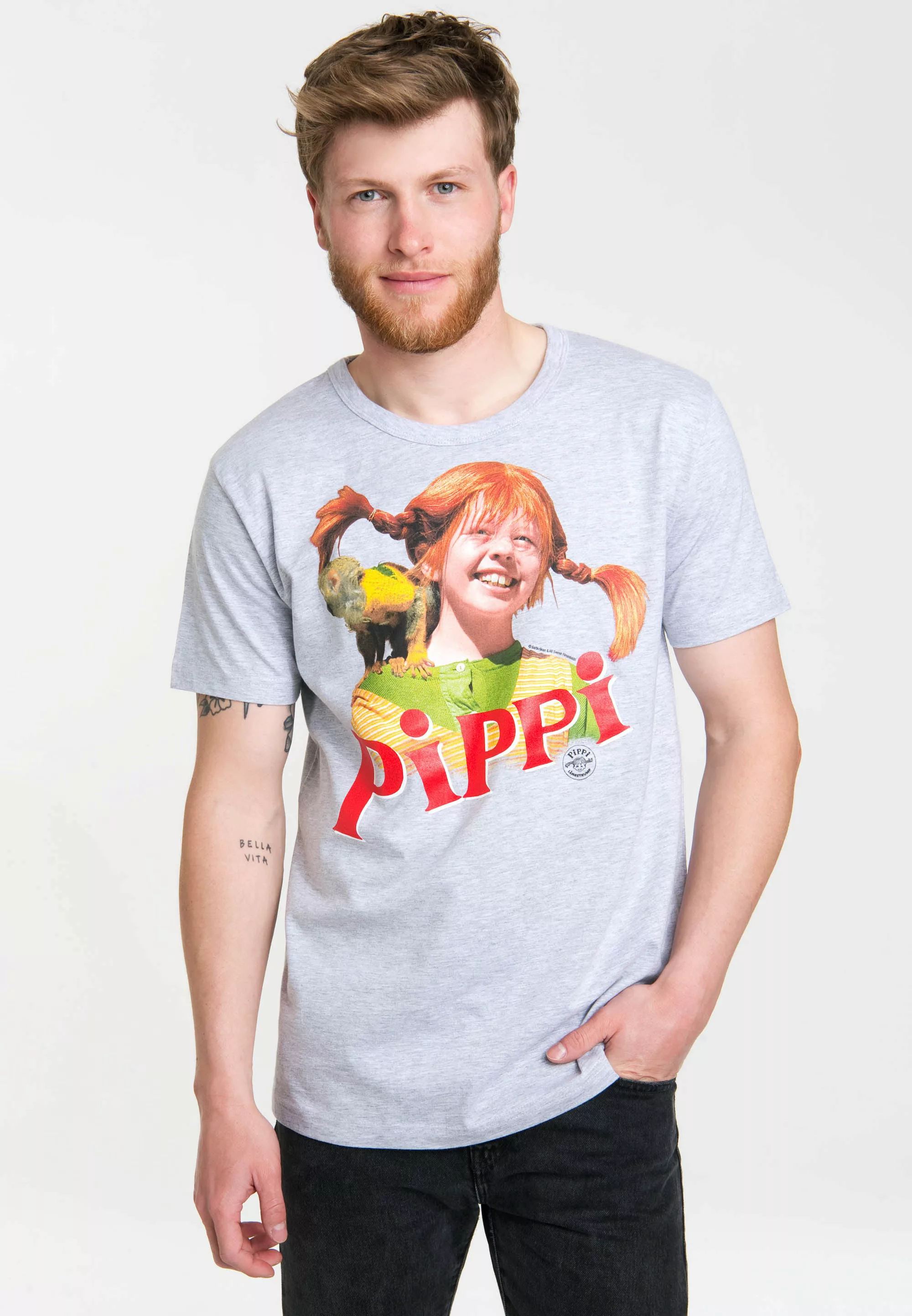 LOGOSHIRT T-Shirt "Pippi Langstrumpf - Äffchen Herr Nilsson", mit coolem Fr günstig online kaufen