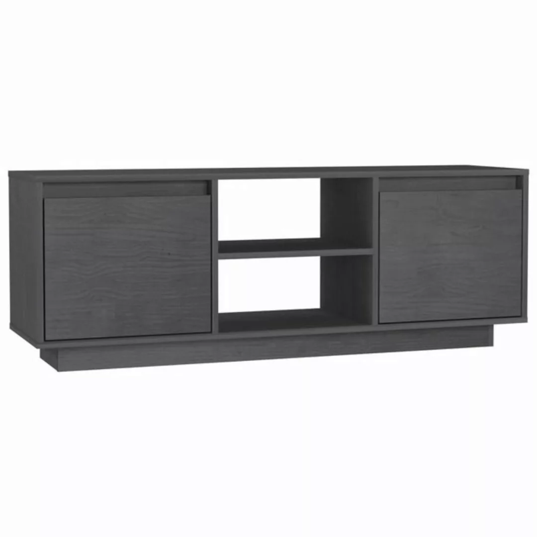 furnicato TV-Schrank Grau 110x30x40 cm Massivholz Kiefer (1-St) günstig online kaufen