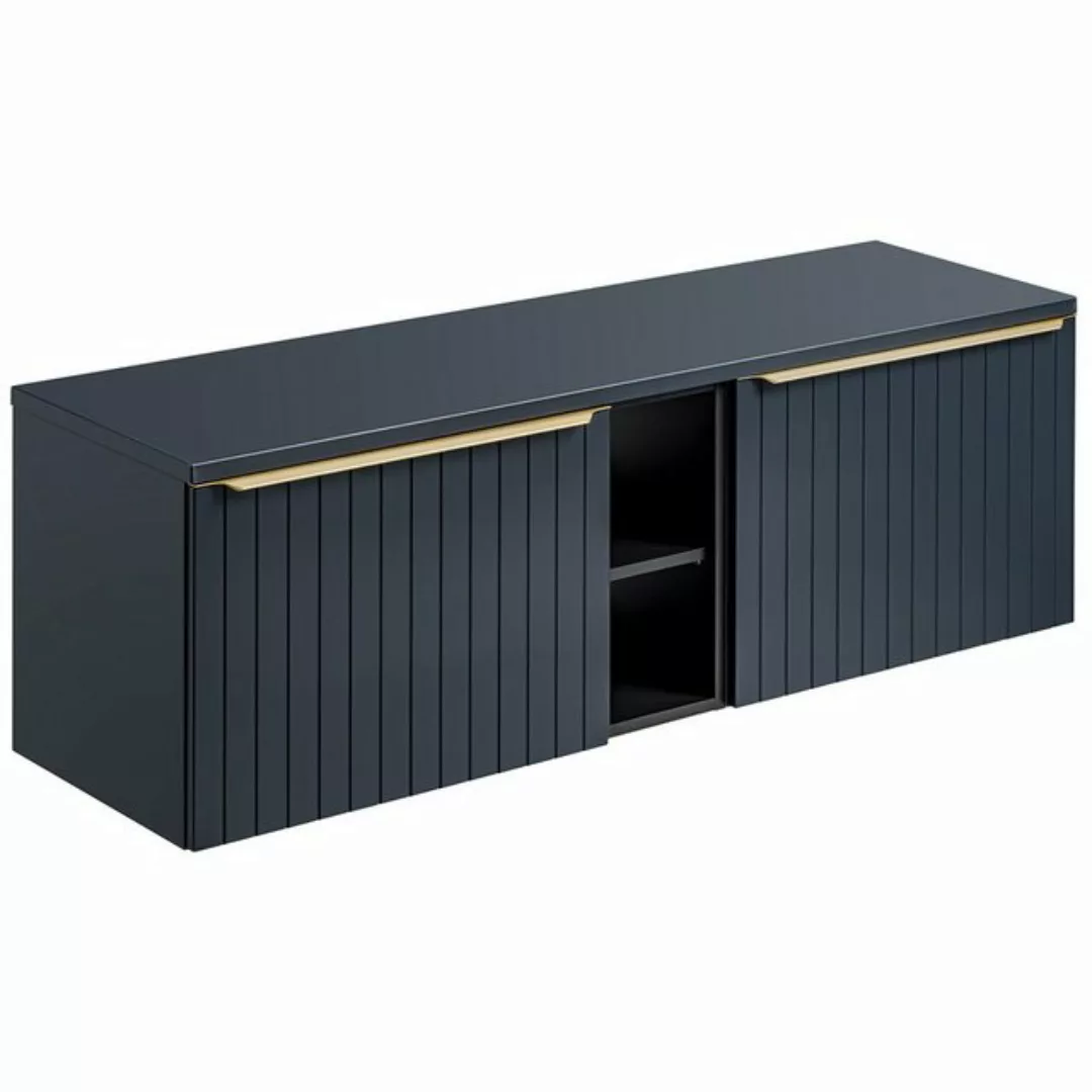 Lomadox Waschbeckenschrank PUEBLA-56-BLUE mit Regal, 140 cm breit, in Indig günstig online kaufen