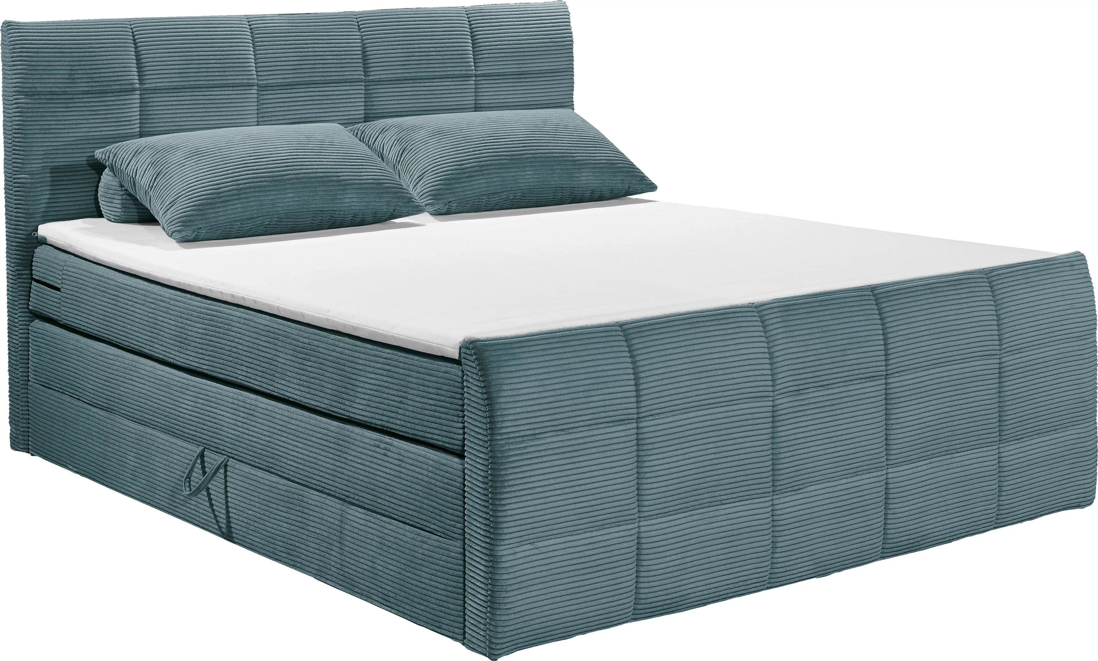 ED EXCITING DESIGN Boxspringbett »Bolivia«, harte Seite mit Kokosmatte, wei günstig online kaufen