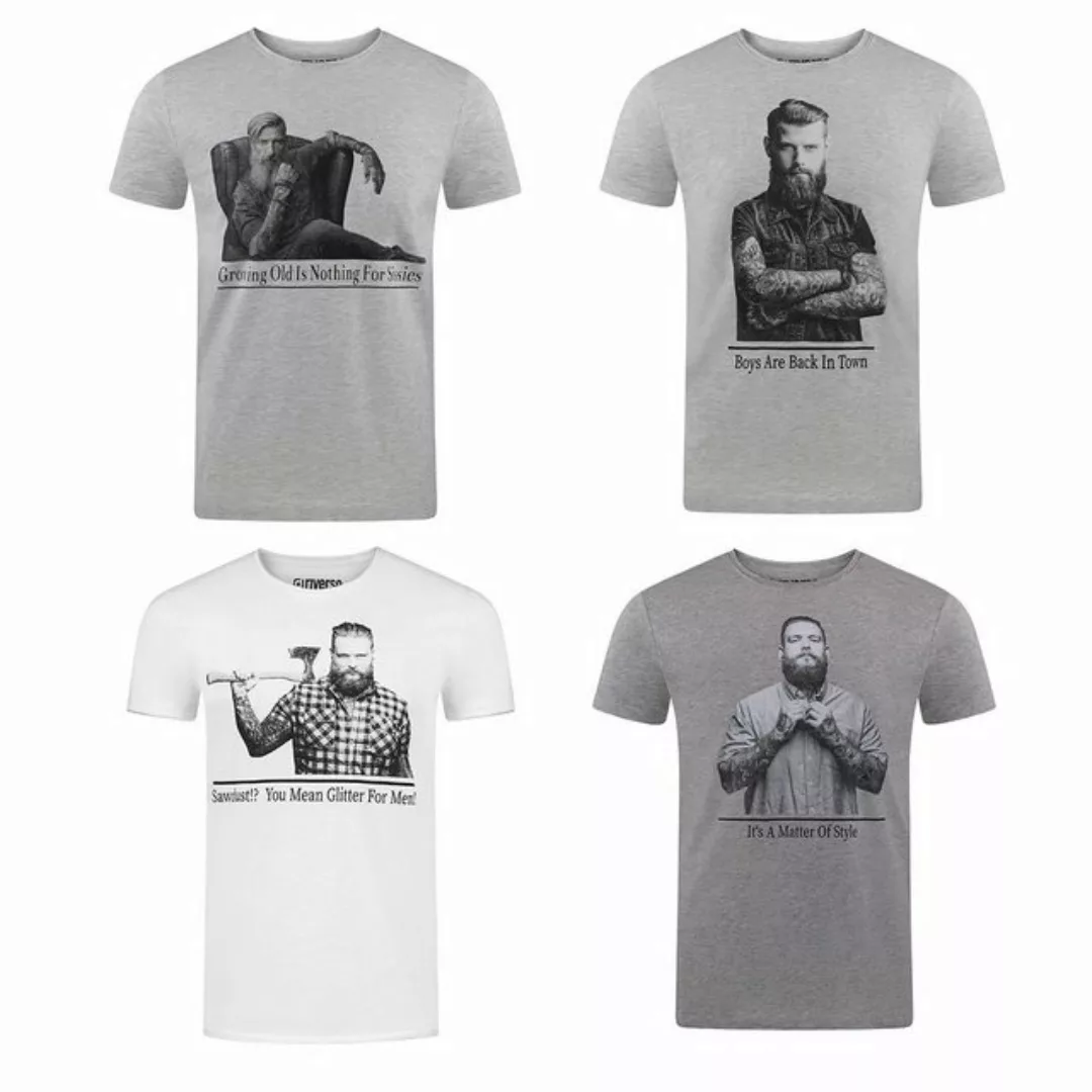 riverso Herren Rundhals T-Shirt RIVHarald Regular Fit 4er Pack günstig online kaufen
