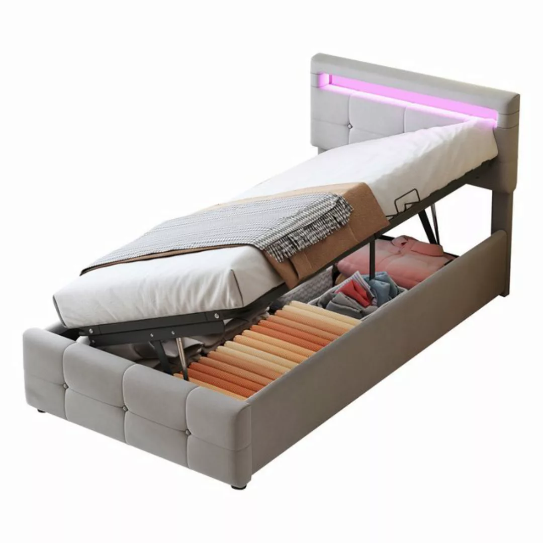 REDOM Polsterbett Einzelbett Kinderbett Jugendbett, Polsterbett 90*200cm (m günstig online kaufen