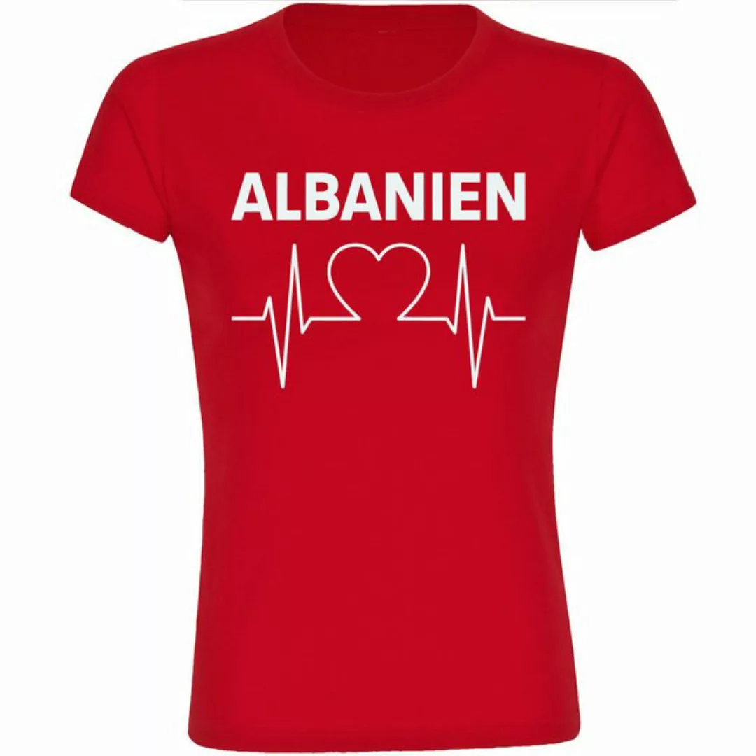 multifanshop T-Shirt Damen Albanien - Herzschlag - Frauen günstig online kaufen