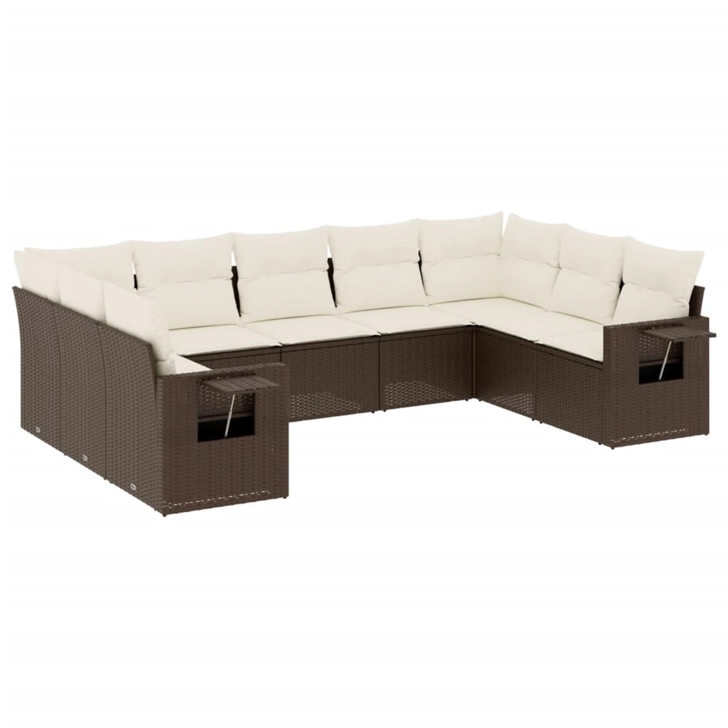 vidaXL 9-Tlg Garten-Sofagarnitur mit Kissen Braun Poly Rattan 3252940 günstig online kaufen