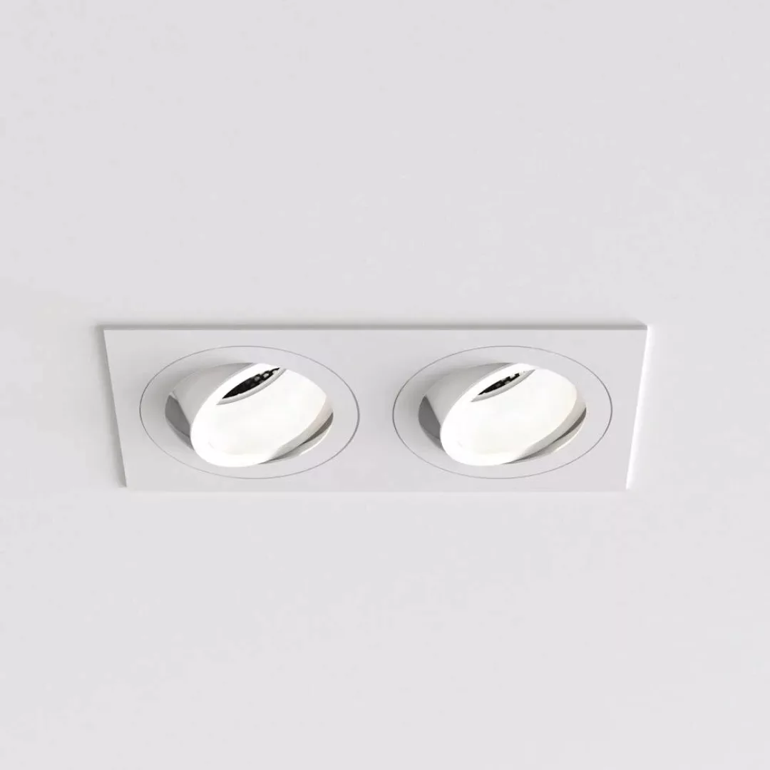 Deckeneinbaustrahler Pinhole Square Twin Adjustable in Weiß-Matt GU10 günstig online kaufen