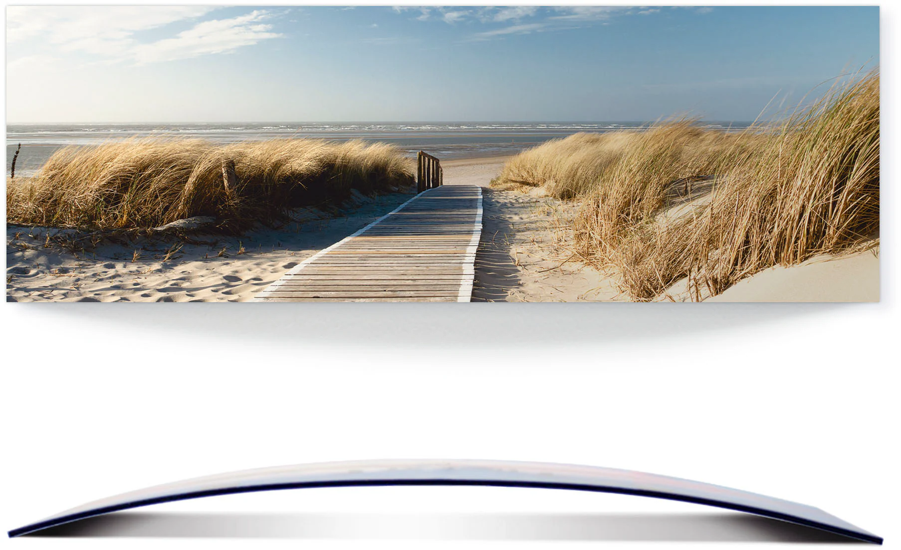 Artland Wandbild "Nordseestrand auf Langeoog - Steg", Strand, (1 St.), 3D O günstig online kaufen