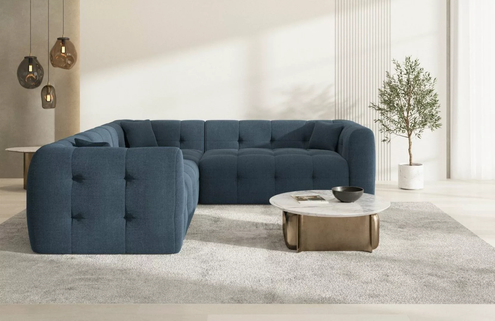 Sofa Dreams Ecksofa Sofa Polsterstoff Eckcouch Samt Lounge Couch Sevilla L günstig online kaufen