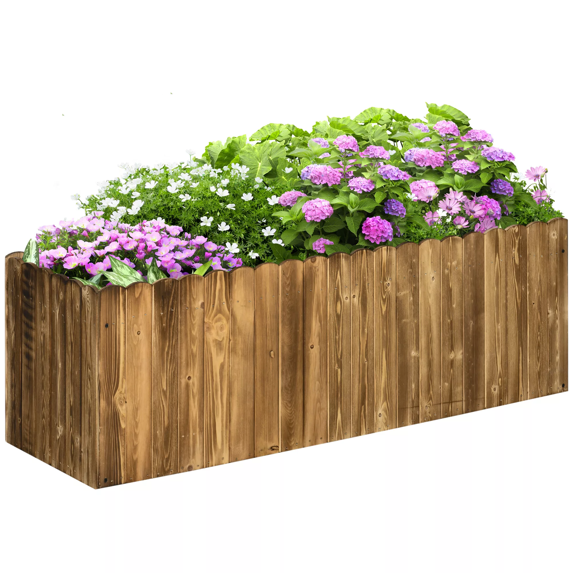 Outsunny Hochbeet Pflanzkasten 120 x 40 x 40 cm aus Tannenholz für Kräuter günstig online kaufen