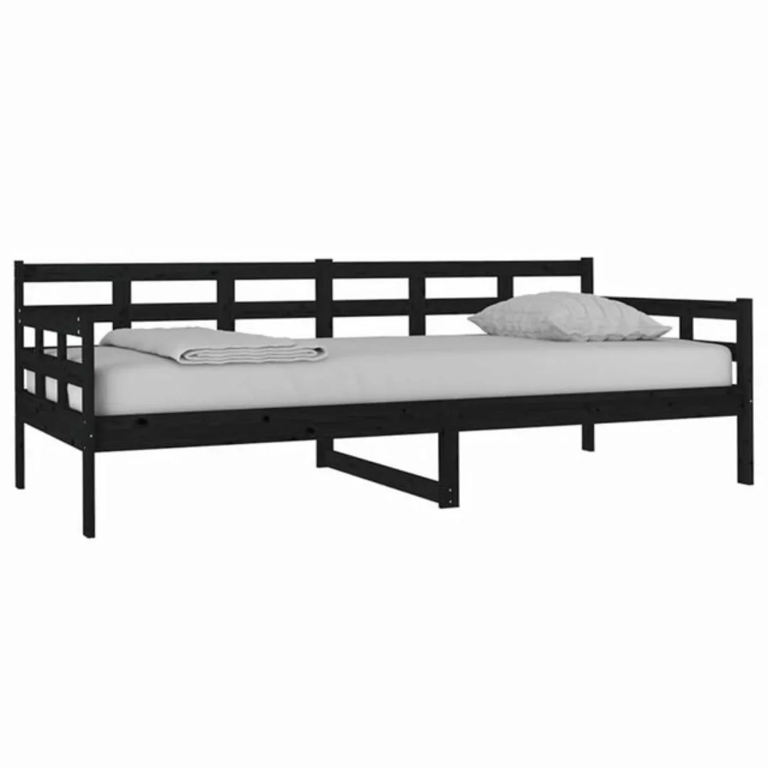 furnicato Bett Tagesbett Schwarz Massivholz Kiefer 90x200 cm (1-tlg) günstig online kaufen