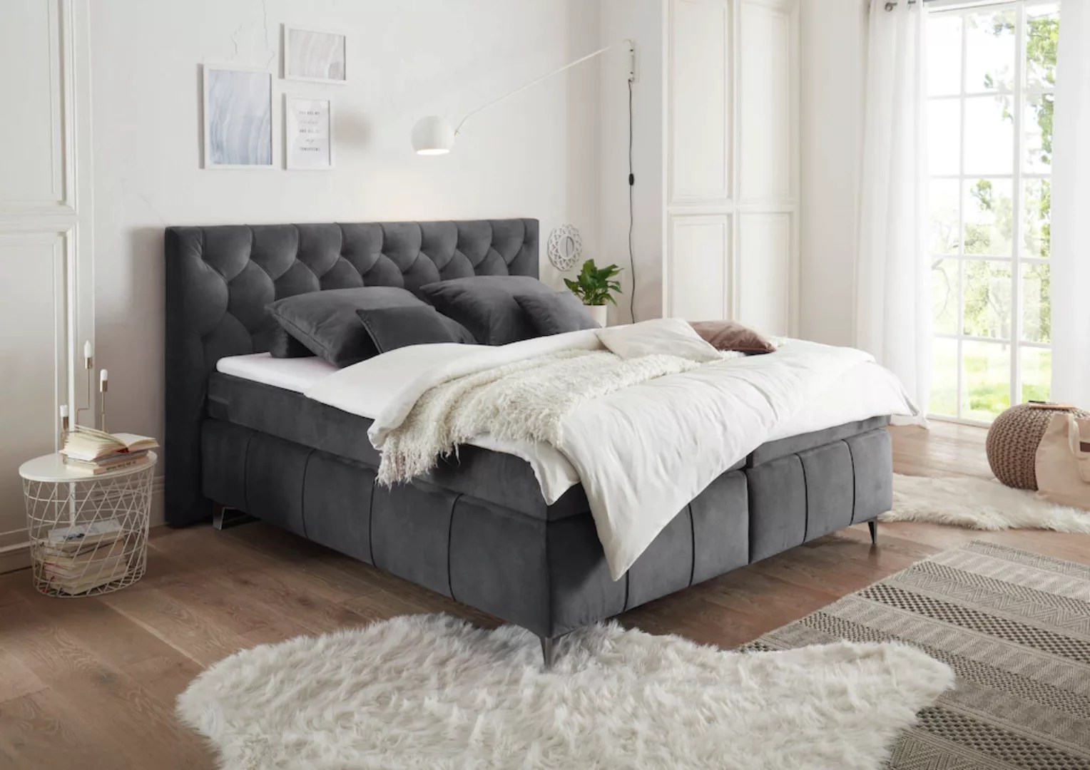 ED EXCITING DESIGN Boxspringbett "Pembroke", inkl. Topper günstig online kaufen