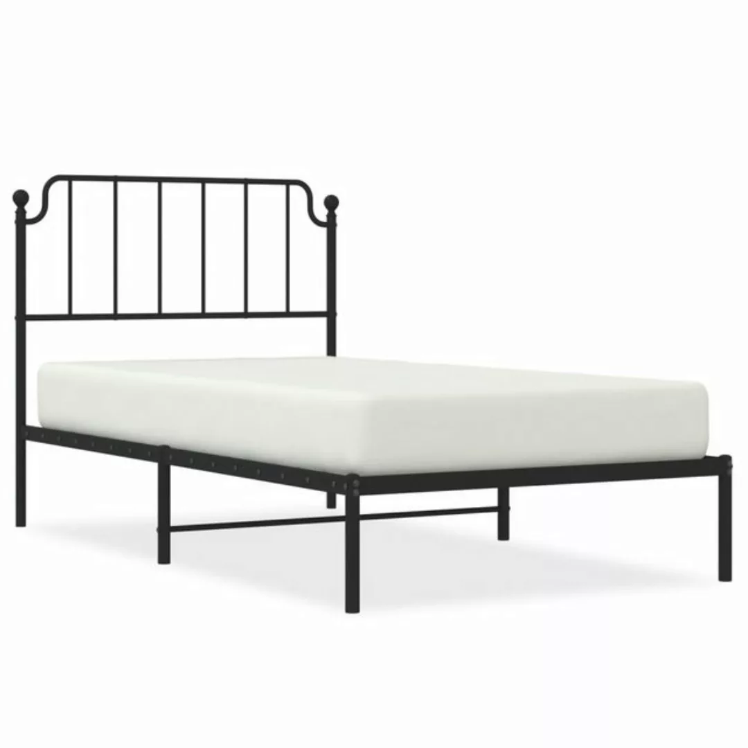 vidaXL Bettgestell Bettgestell mit Kopfteil Metall Schwarz 100x190 cm Bett günstig online kaufen