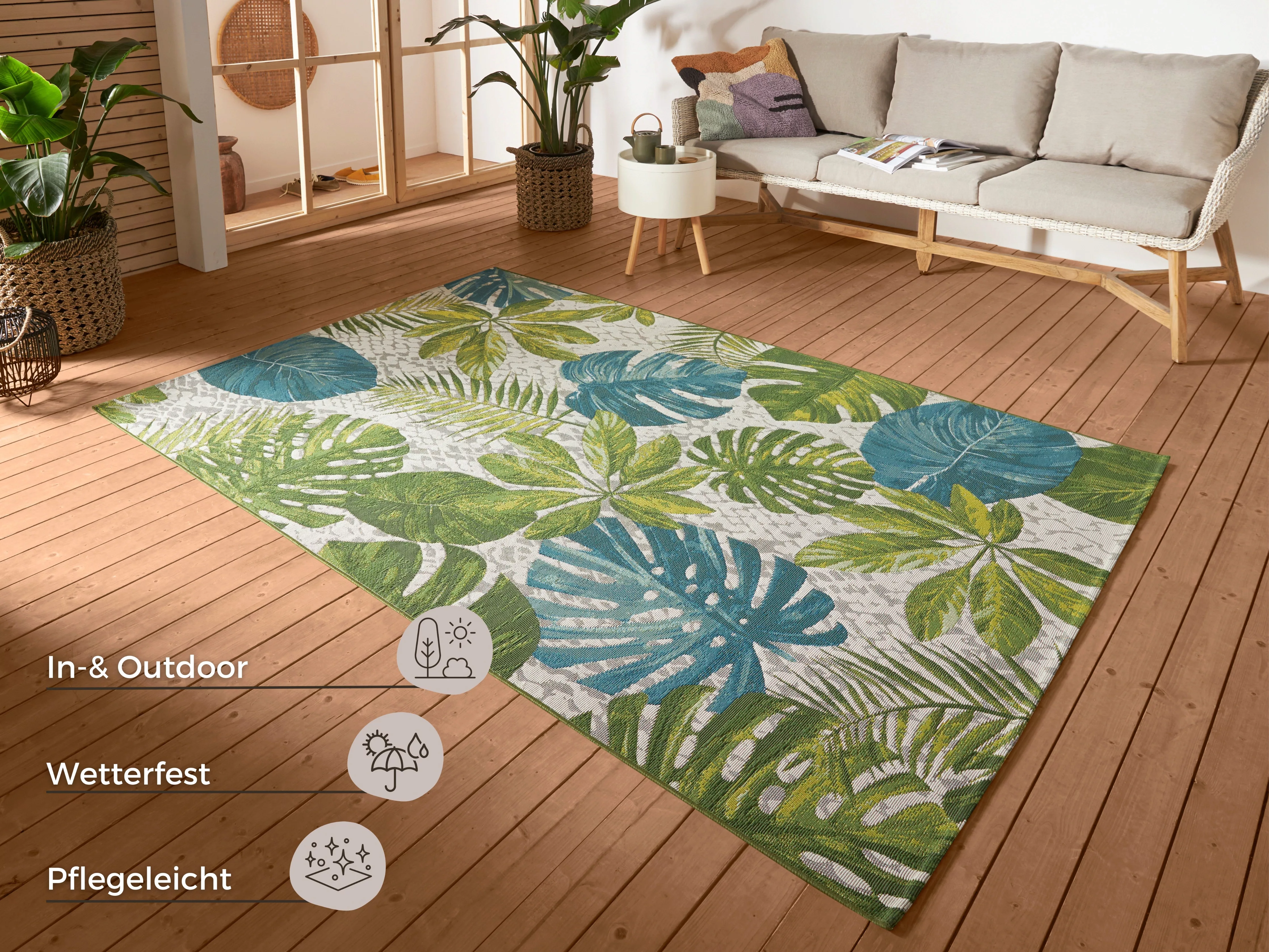 HANSE Home Outdoorteppich »Tropical Leaves«, rechteckig, In-& Outdoor, Tepp günstig online kaufen