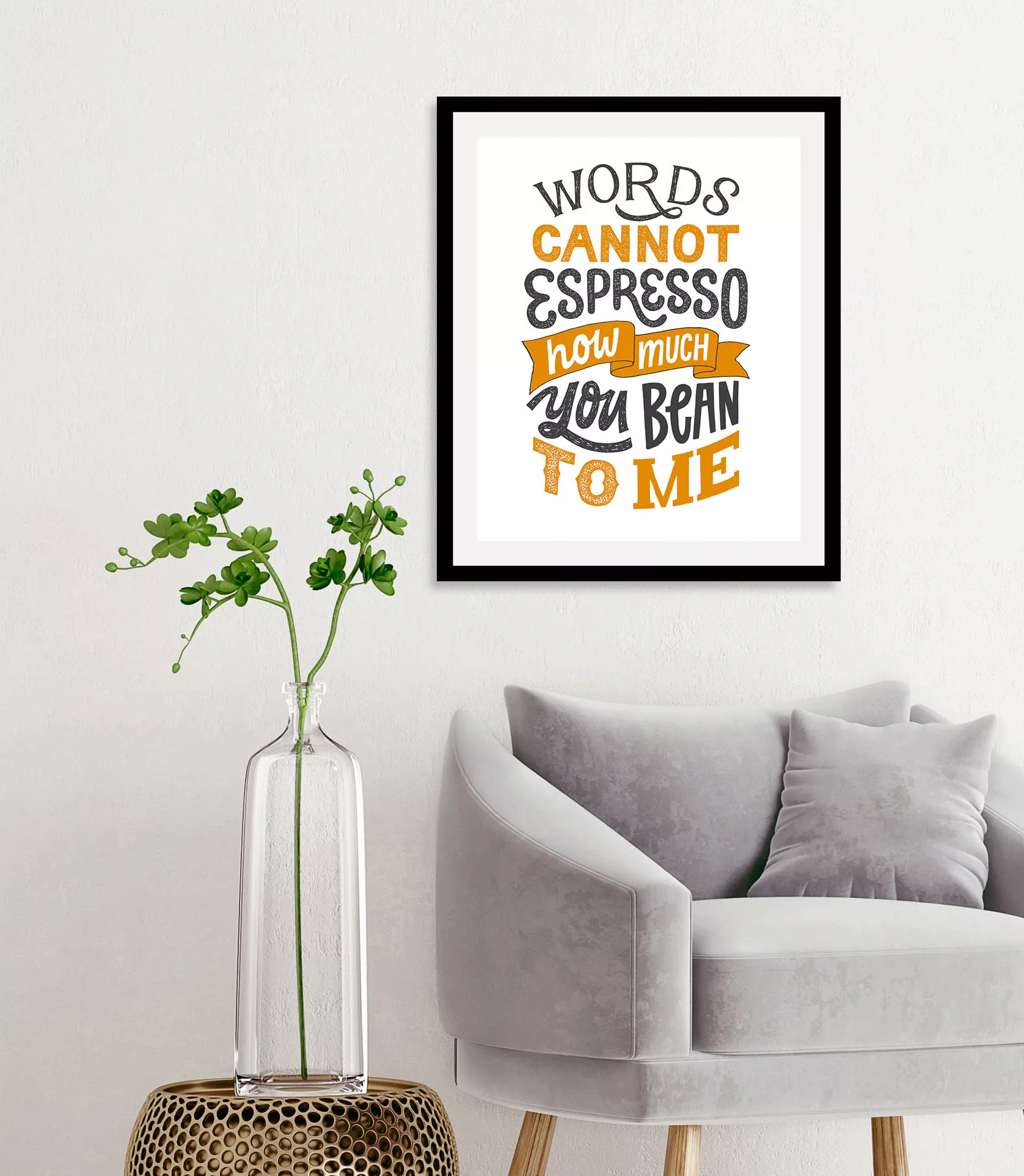 queence Bild "Espresso Bean", Schriftzüge-Schriftzug-Kaffee-Kaffee Bilder-H günstig online kaufen