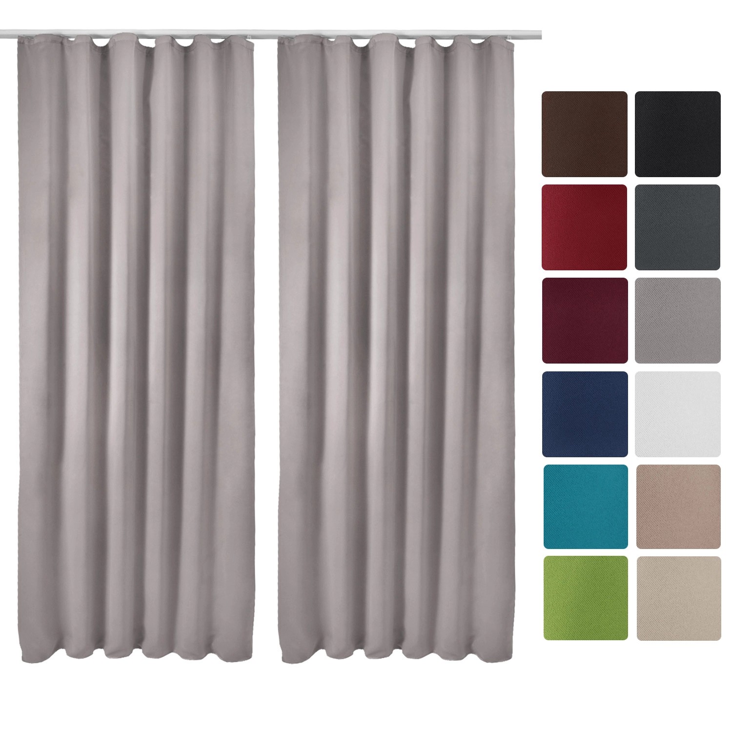 Beautissu Amelie BK Vorhang mit Kräuselband 140x245cm Grau 2tlg günstig online kaufen