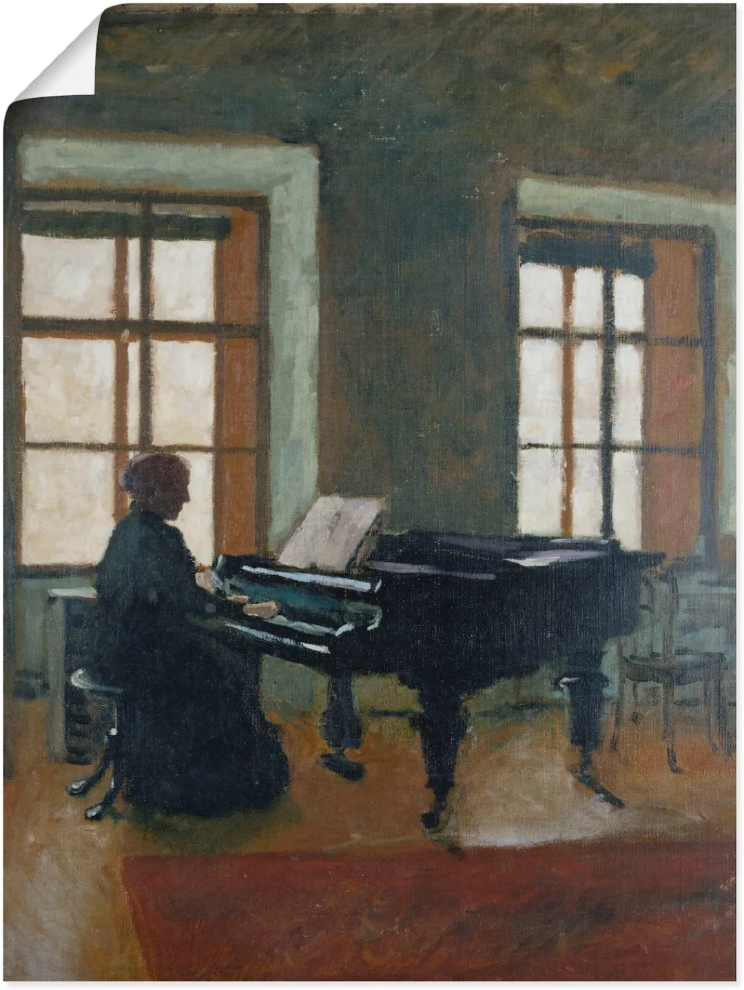 Artland Wandbild "Am Klavier. 1910", Instrumente, (1 St.), als Leinwandbild günstig online kaufen