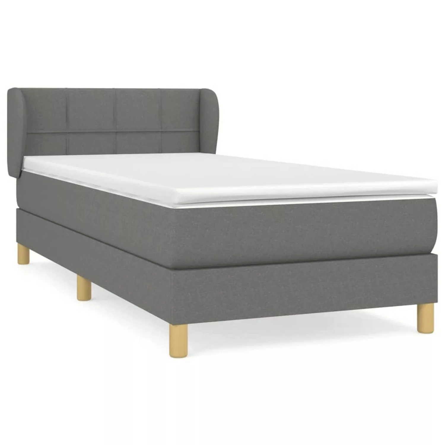 vidaXL Boxspringbett Boxspringbett mit Matratze Hellgrau 80x200 cm Stoff Be günstig online kaufen