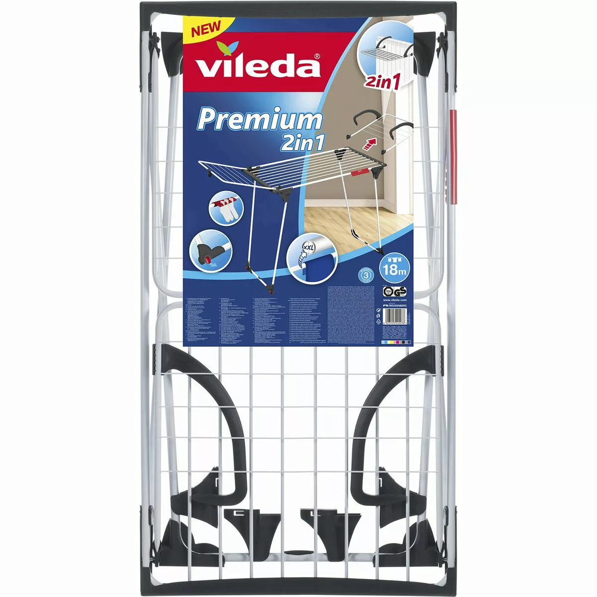 Wäscheständer Vileda Premium 2-in-1 Grau Stahl (180 X 91 X 57 Cm) günstig online kaufen