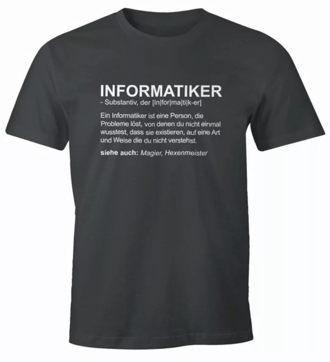 Print-Shirt Herren T-Shirt Informatiker Definition Fun-Shirt Moonworks® mit günstig online kaufen