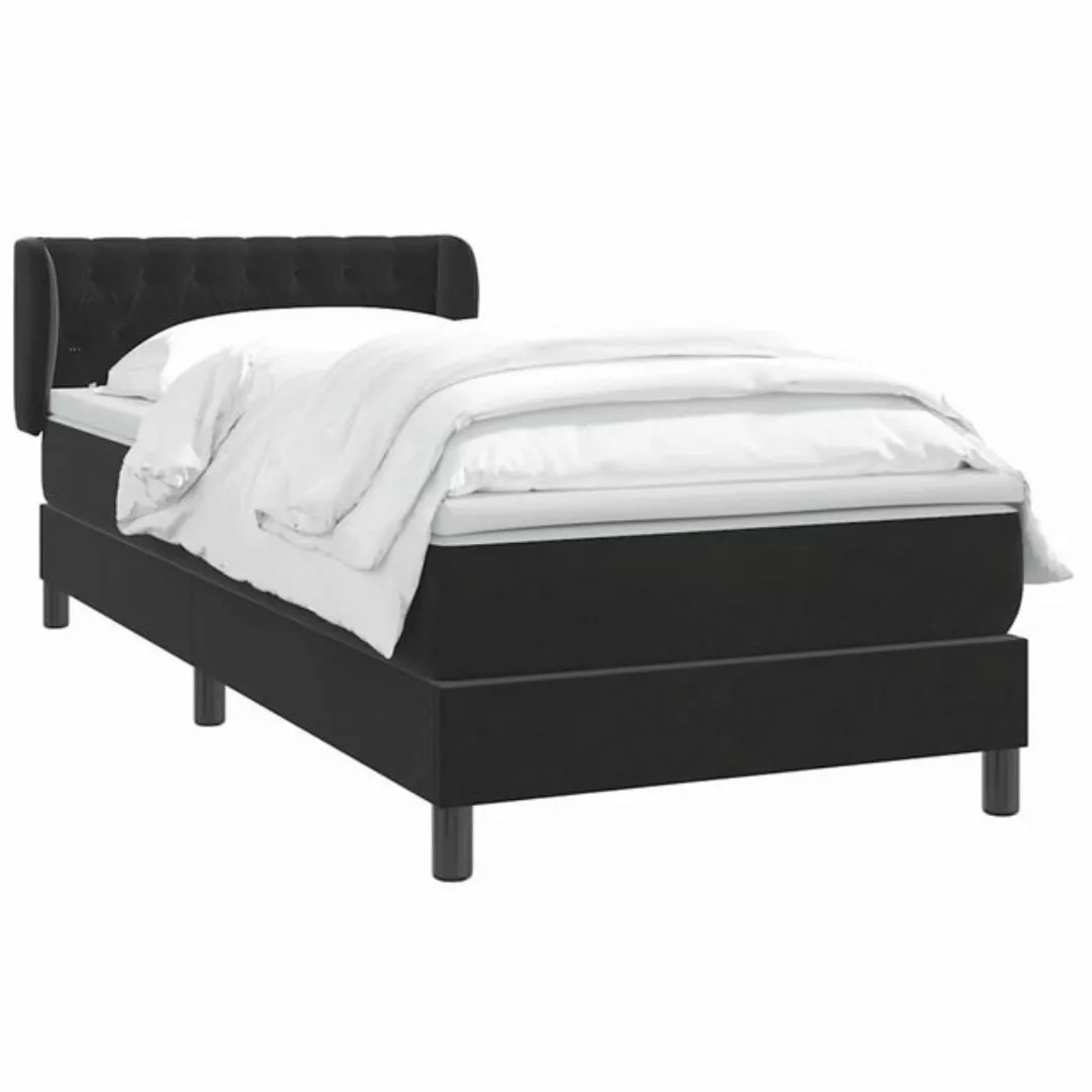 vidaXL Bett Boxspringbett mit Matratze Schwarz 100x210 cm Samt günstig online kaufen