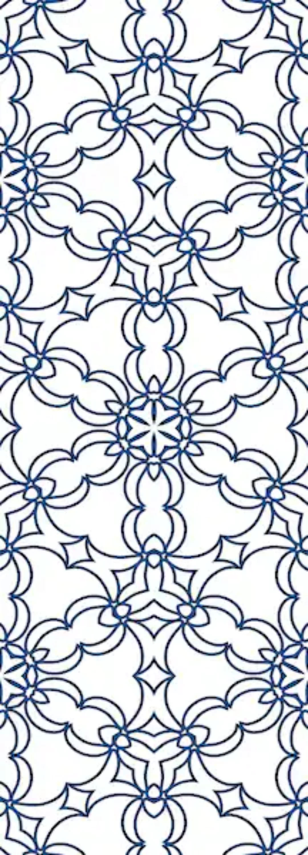 queence Vinyltapete »Muster-Blau«, 90 x 250 cm, selbstklebend günstig online kaufen