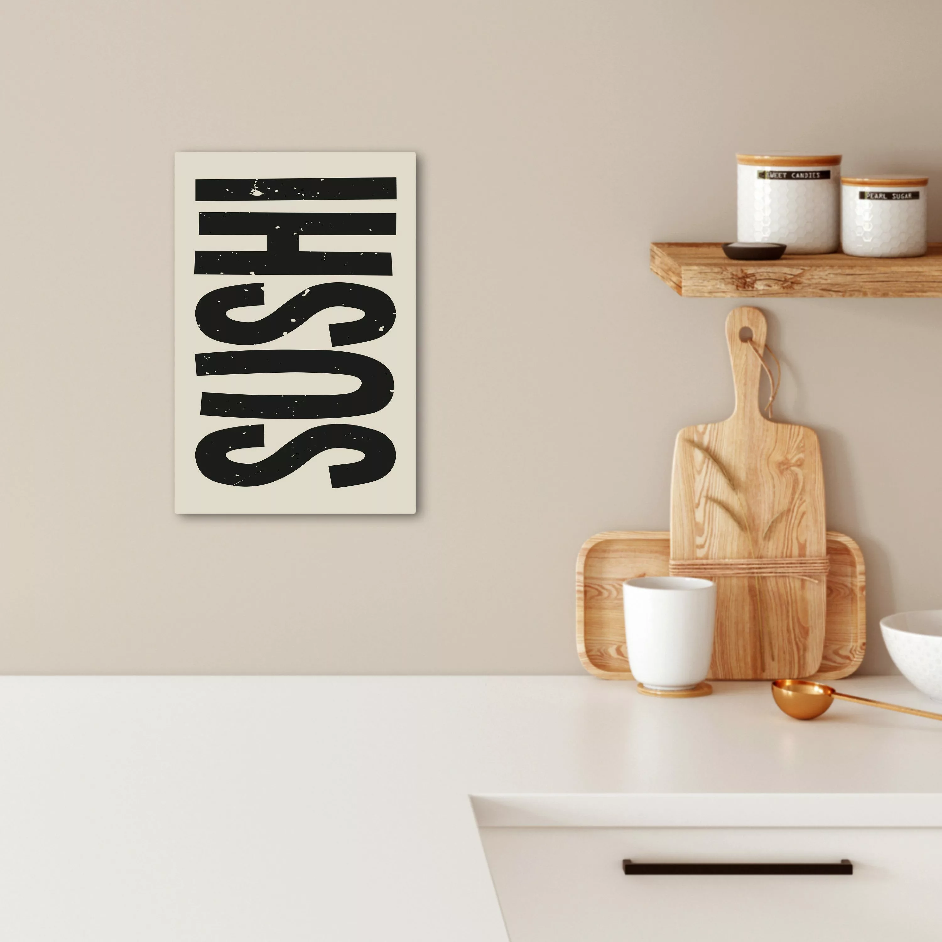 OneMillionCanvasses® Leinwandbild Schwarz - Sushi - günstig online kaufen