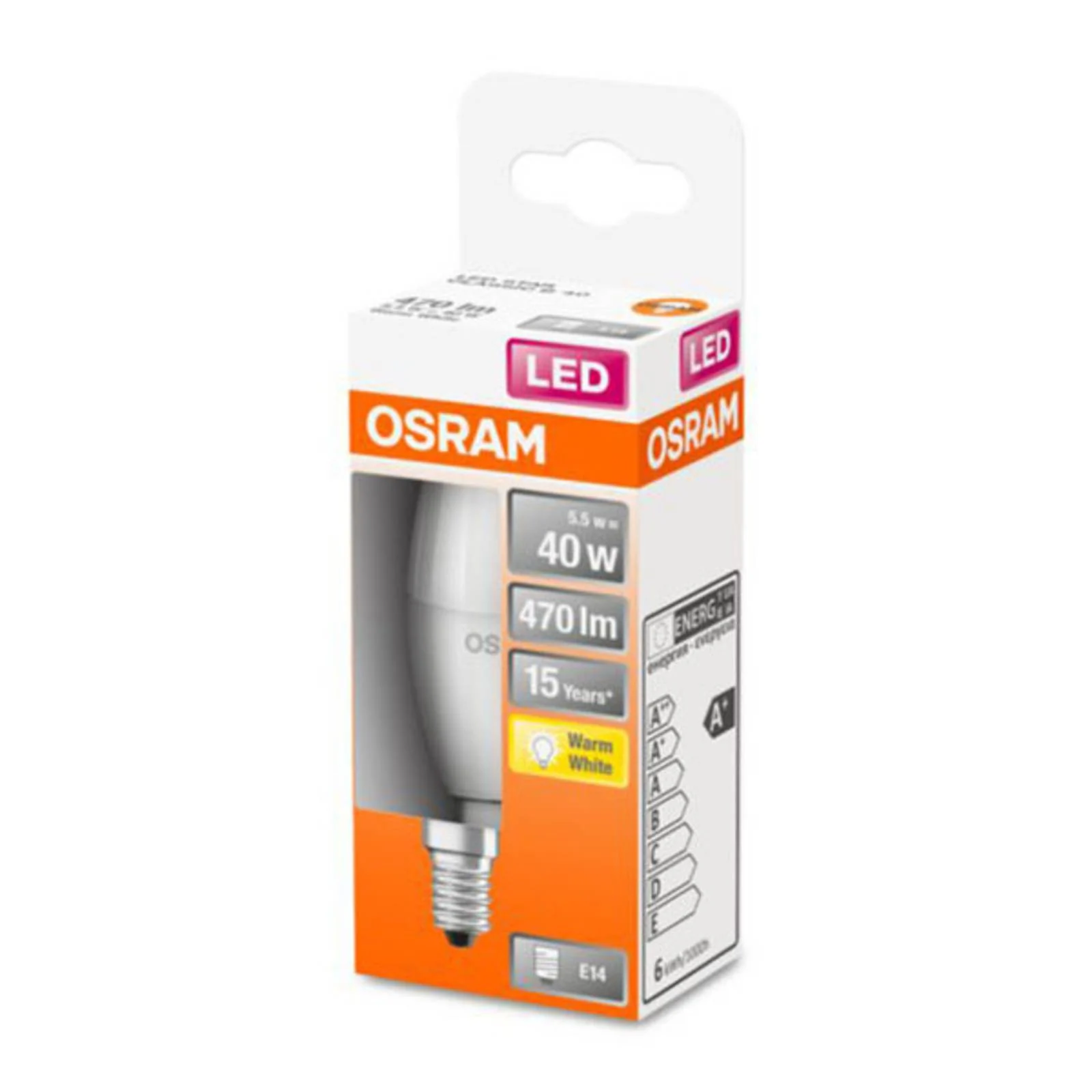 Osram LED-Leuchtmittel E14 Kerzenform 4,9 W Warmweiß 470 lm 10 x 3,7 cm (H günstig online kaufen