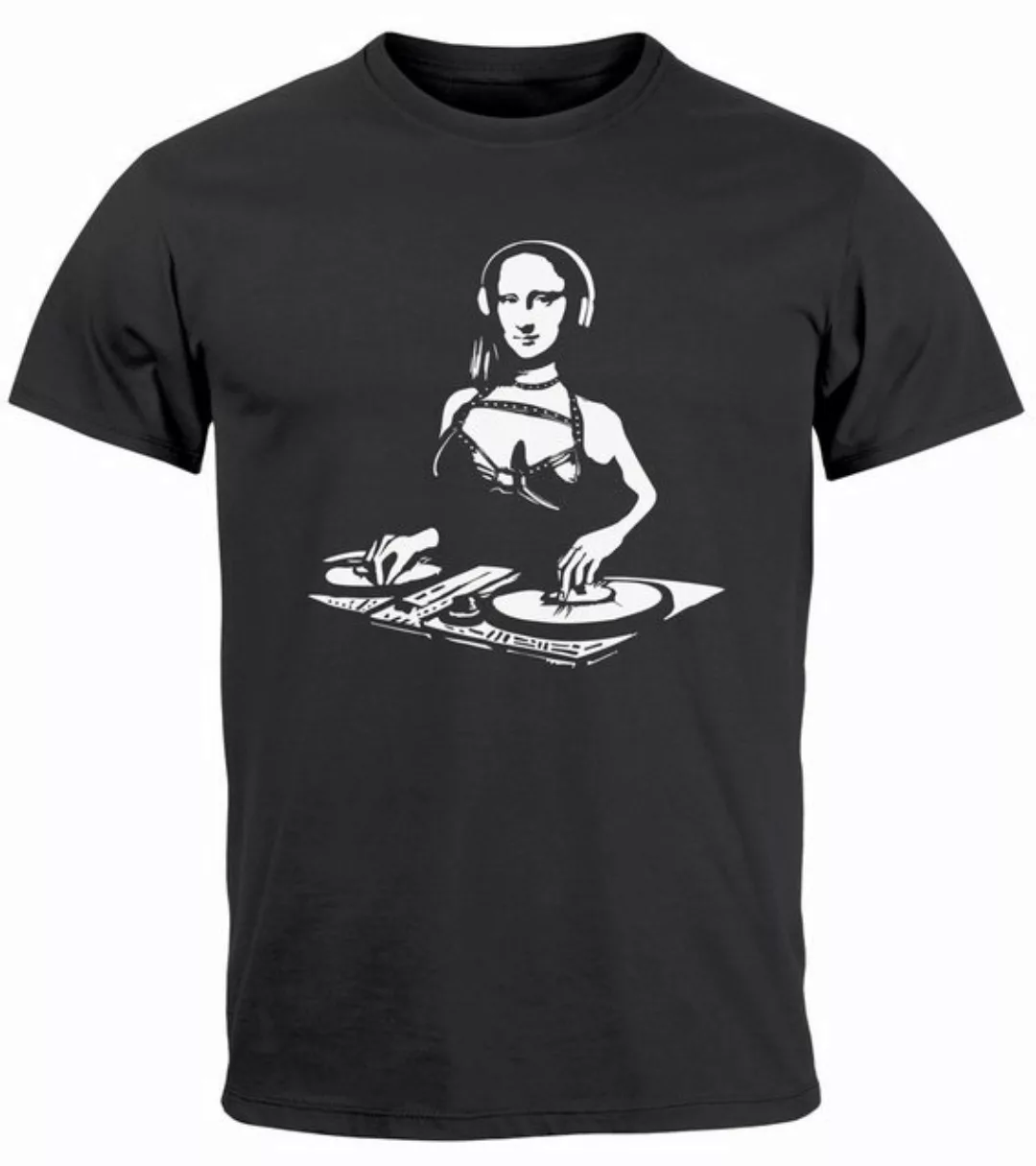 Neverless Print-Shirt Herren T-Shirt Mona Lisa Techno Festival DJ Electroni günstig online kaufen