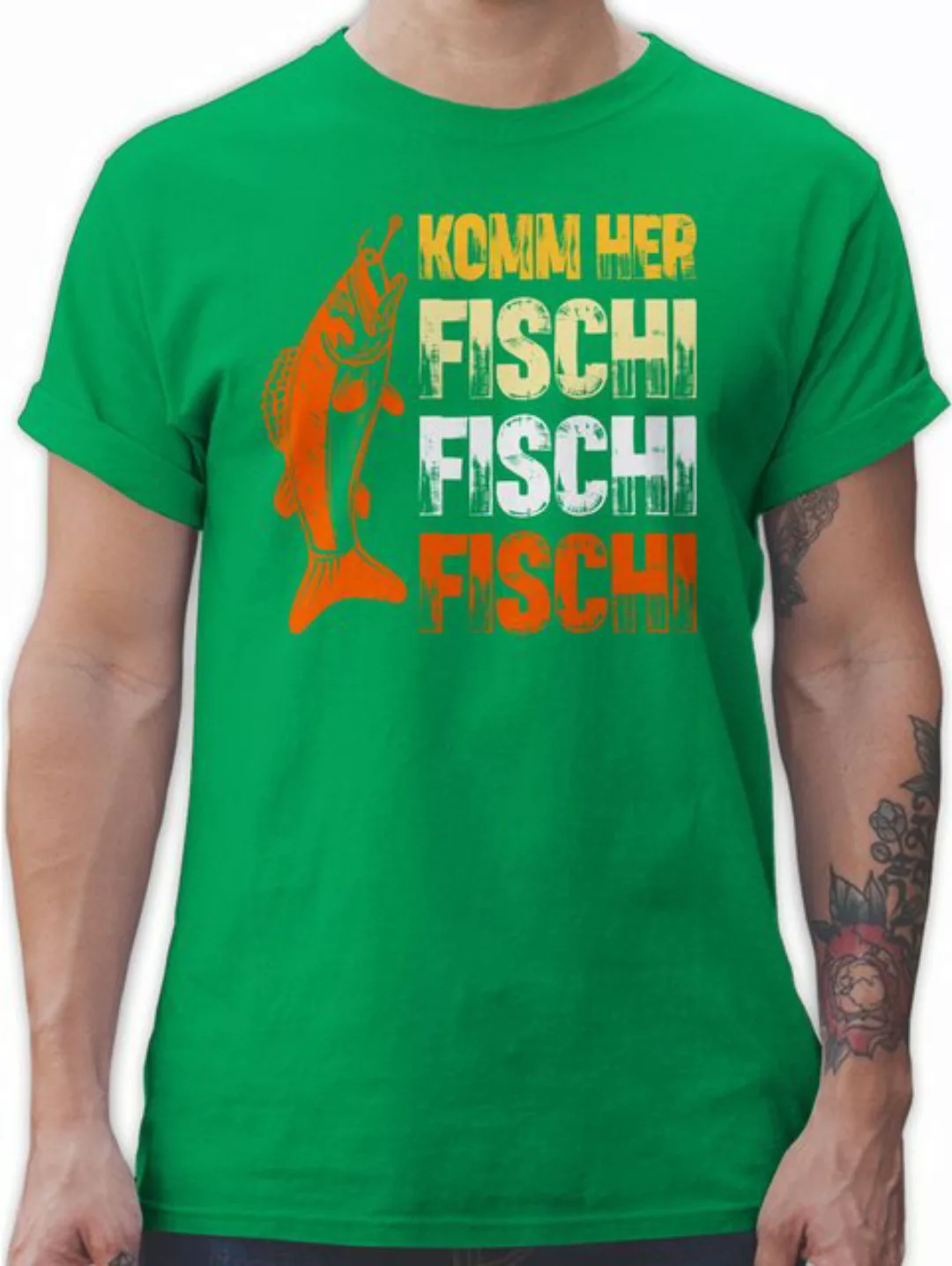 Shirtracer T-Shirt Geschenk für Angler I Komm Fischi Fischi Fischi I Angeln günstig online kaufen